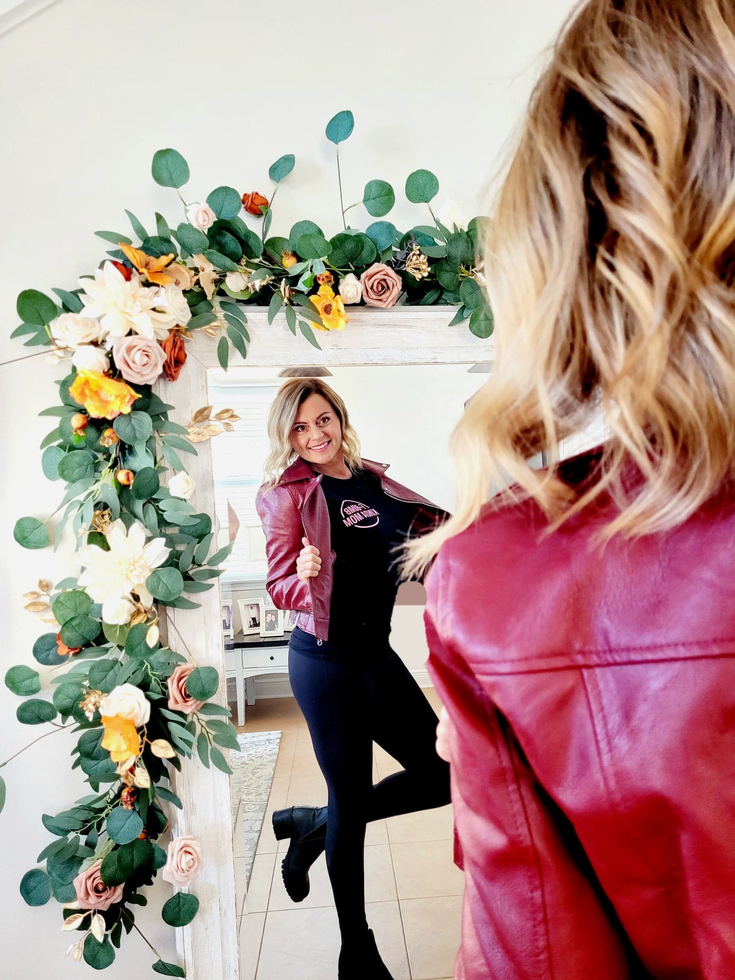 Maroon faux leather clearance jacket