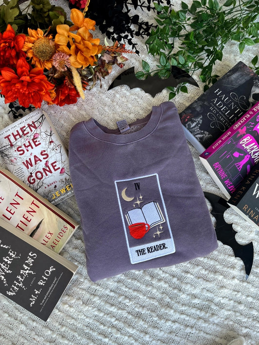 Pre-Order Embroidered The Reader Tarot Card Crew Neck