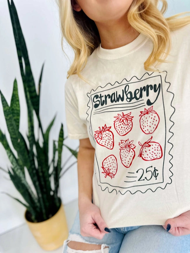 Pre-Order Strawberry Stamp Graphic Tee