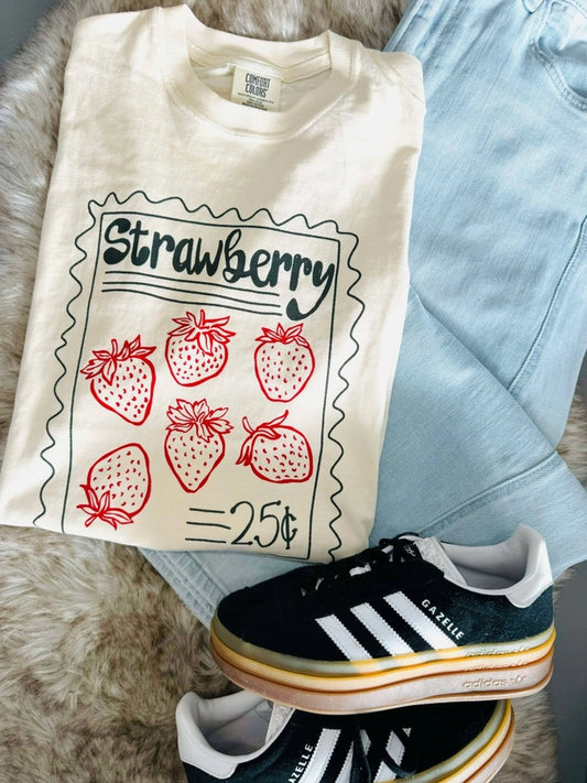 Pre-Order Strawberry Stamp Graphic Tee