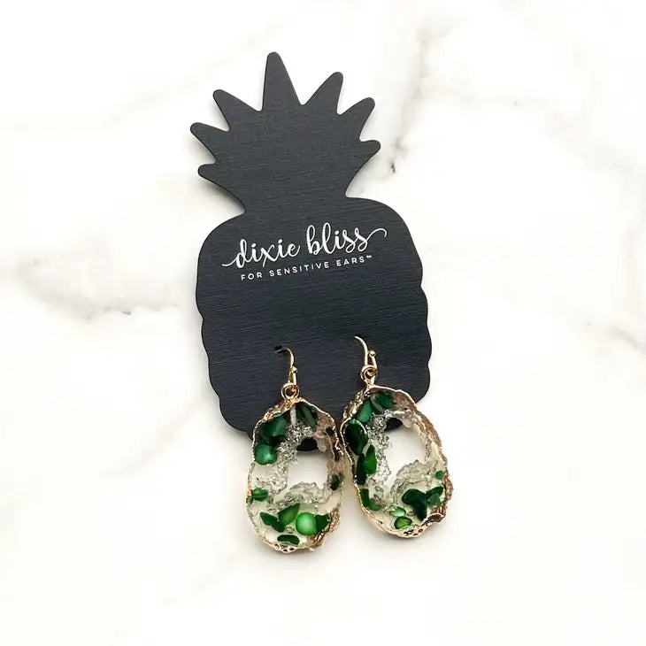 Pre-Order Forest Geode Dangle Earring